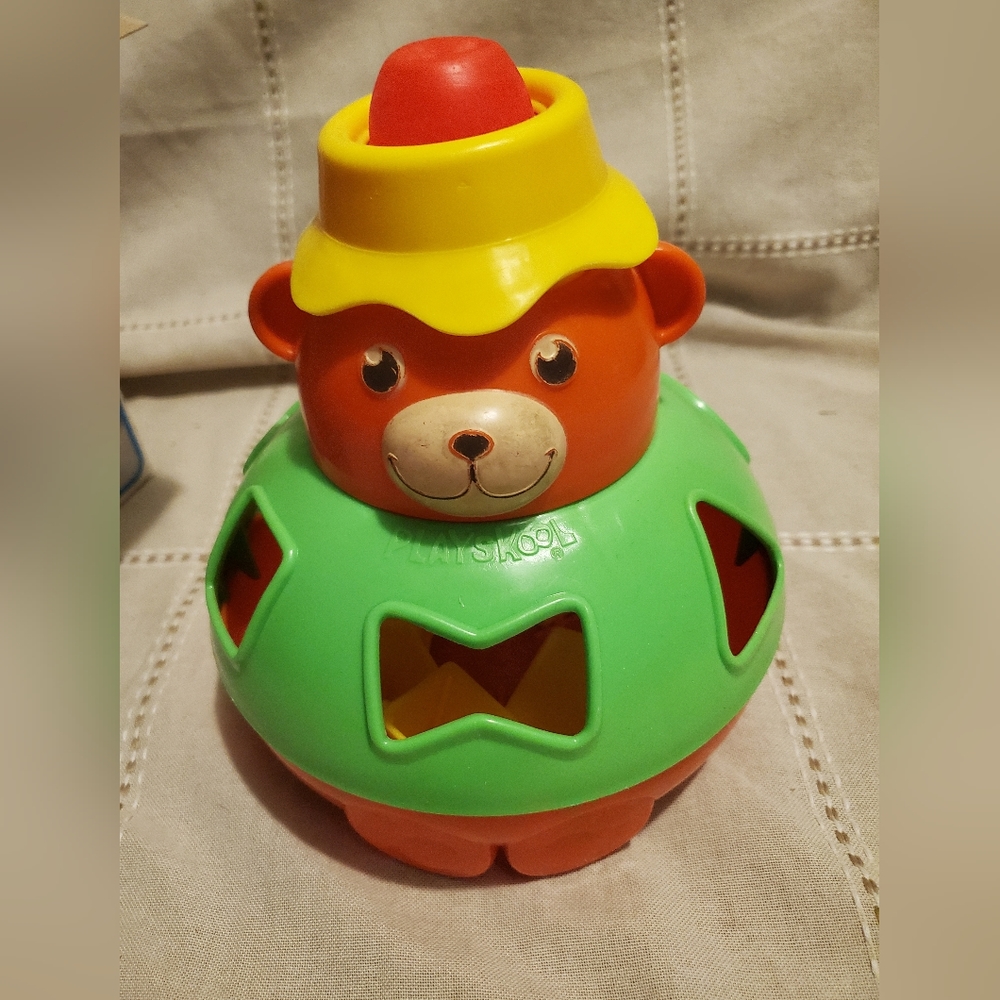 VINTAGE 1979 Playskool Teddy Bear Shape Sorter Complete w/Box